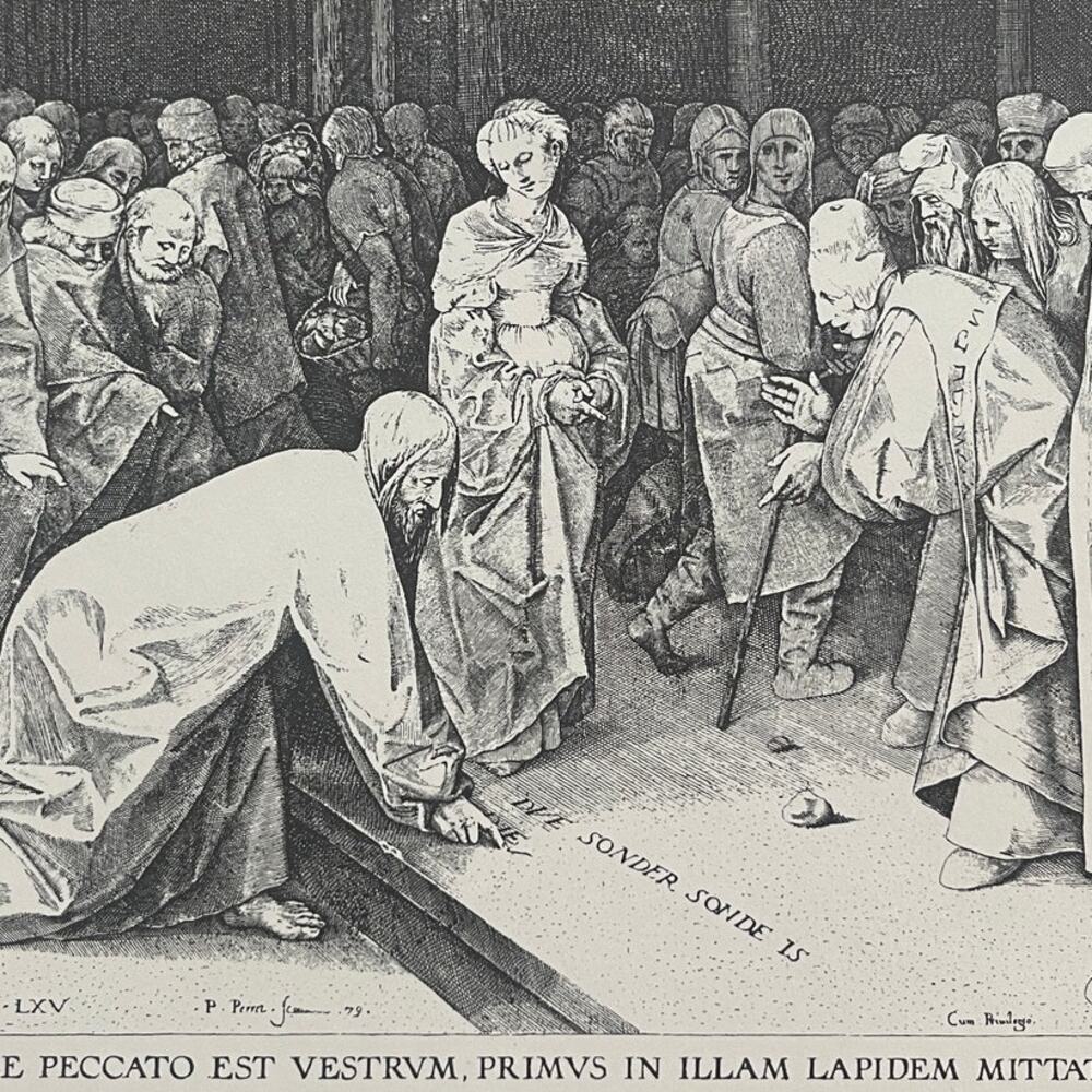 Bruegel, Christ and Woman Taken in Adultery, Print, Bookplate, Art~ 241229-WH 70